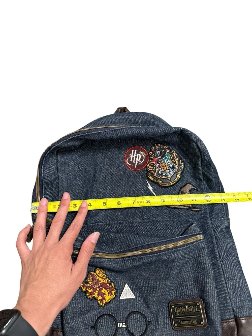 Loungefly x Harry Potter Denim Backpack with Faux Leather Trim